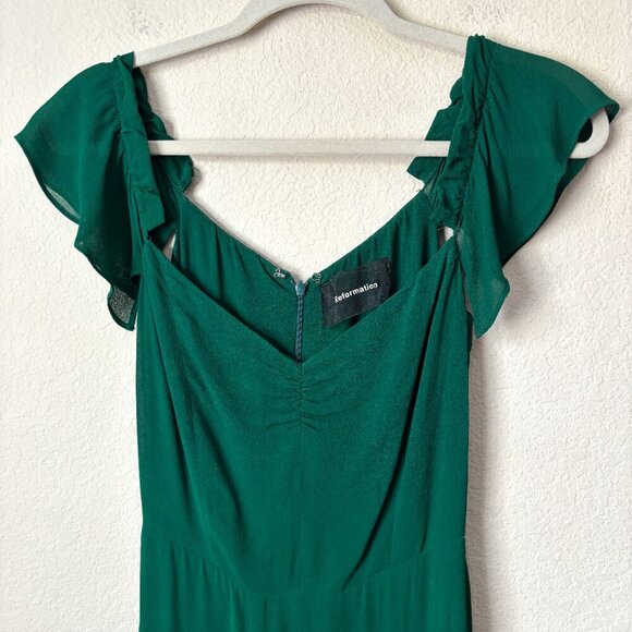Reformation Butterfly Midi Formal Dress in Emerald - Picture 3 of 10